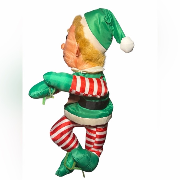 Vintage 2002 ABC Distributing Nylon Elf Soft Puff Red Striped Legs Arms 17" Tall - Picture 2 of 5